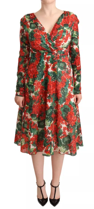 Pre-owned Dolce & Gabbana Multicolor Portofino-print Shift Women's Dress () In White