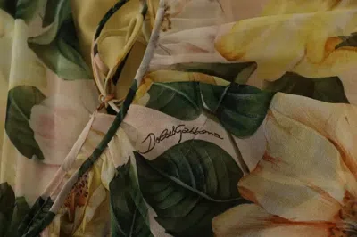 Pre-owned Dolce & Gabbana Multicolor Silk Floral Print Long Maxi Women's Dress ()