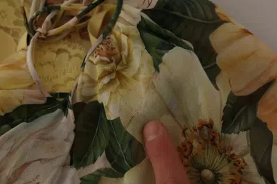 Pre-owned Dolce & Gabbana Multicolor Silk Floral Print Long Maxi Women's Dress ()