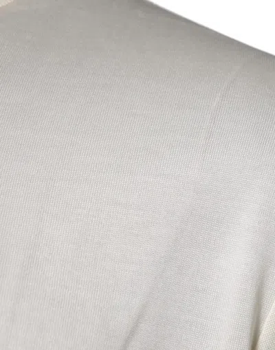 Pre-owned Dolce & Gabbana Off White Silk Crew Neck Short Sleeve Men's T-shirt ()