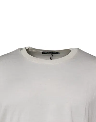 Pre-owned Dolce & Gabbana Off White Silk Crewneck Short Sleeve Men's T-shirt ()