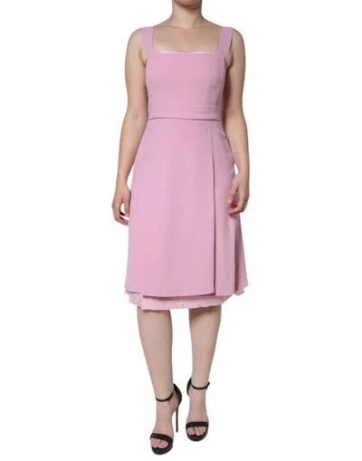 Pre-owned Dolce & Gabbana Pink A-line Flare Viscose Sleeveless Women's Dress ()
