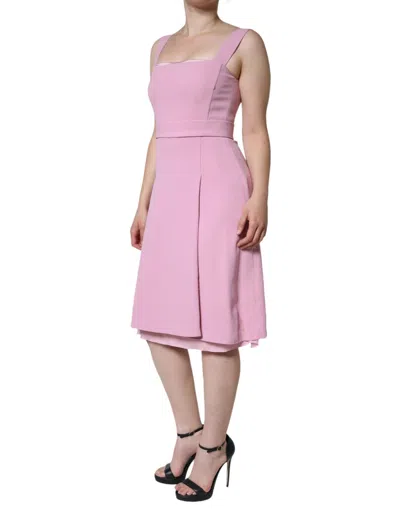 Pre-owned Dolce & Gabbana Pink A-line Flare Viscose Sleeveless Women's Dress ()