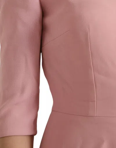 Pre-owned Dolce & Gabbana Pink A-line Flare Viscose Short Sleeves Women's Dress ()