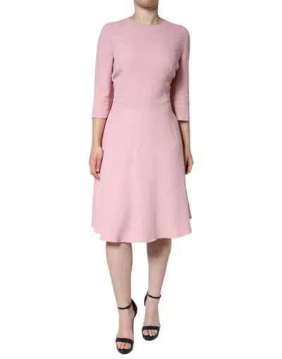 Pre-owned Dolce & Gabbana Pink A-line Viscose 3/4 Sleeves Women's Dress ()