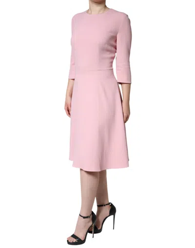 Pre-owned Dolce & Gabbana Pink A-line Viscose 3/4 Sleeves Women's Dress ()