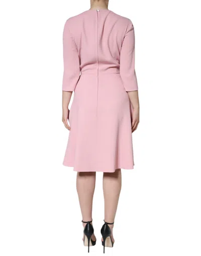 Pre-owned Dolce & Gabbana Pink A-line Viscose 3/4 Sleeves Women's Dress ()
