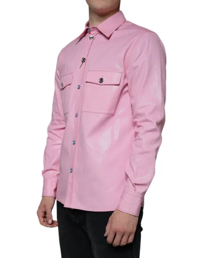 Pre-owned Dolce & Gabbana Pink Cotton Collared Button Down Men's Shirt ()