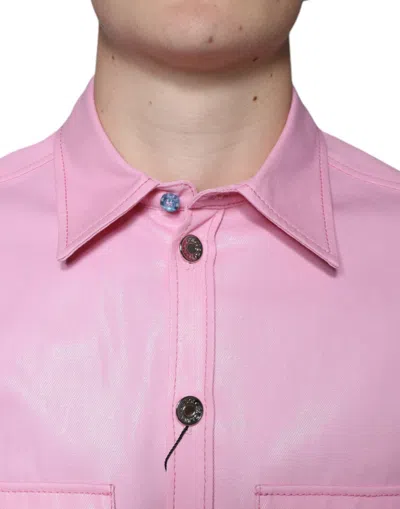 Pre-owned Dolce & Gabbana Pink Cotton Collared Button Down Men's Shirt ()