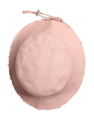 Dolce & Gabbana Pink Cotton Wide Brim Bucket Women's Hat In Pink