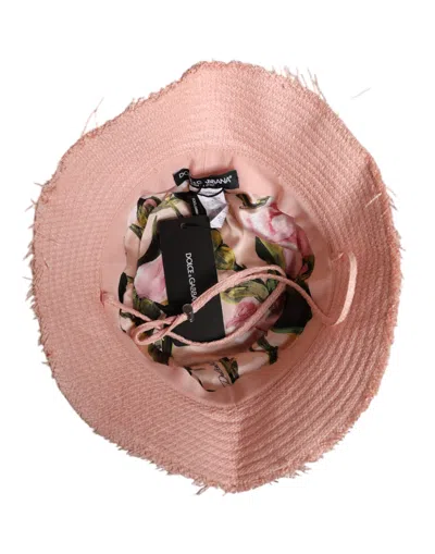 Dolce & Gabbana Pink Cotton Wide Brim Bucket Women's Hat In Pink