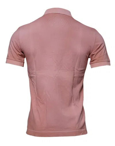 Pre-owned Dolce & Gabbana Pink Crown Collared Short Sleeve Polo Men's T-shirt ()
