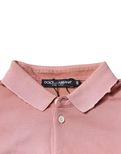Pre-owned Dolce & Gabbana Pink Crown Collared Short Sleeve Polo Men's T-shirt ()