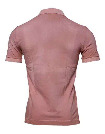 Pre-owned Dolce & Gabbana Pink Crown Collared Short Sleeve Polo Men's T-shirt ()