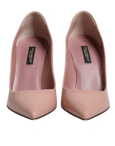 Pre-owned Dolce & Gabbana Pink Patent Leather Stiletto Heel Pumps Women's Shoes ()