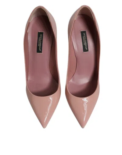 Pre-owned Dolce & Gabbana Pink Patent Leather Stiletto Heel Pumps Women's Shoes ()