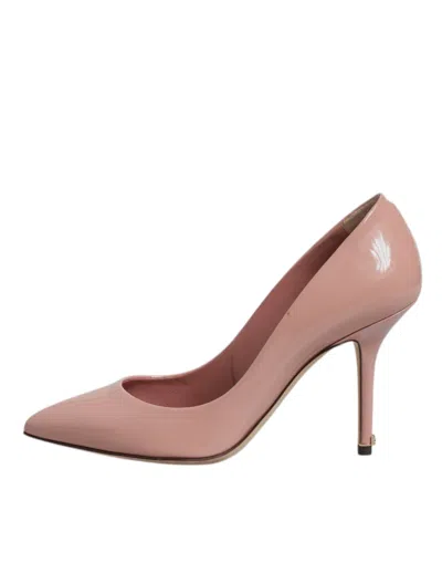 Pre-owned Dolce & Gabbana Pink Patent Leather Stiletto Heel Pumps Women's Shoes ()