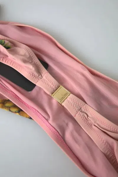 Pre-owned Dolce & Gabbana Pink Printed Beachwear Bikini Top Women's Swimsuit ()