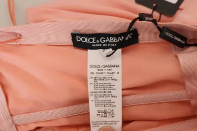 Pre-owned Dolce & Gabbana Pink Silk Stretch Strapless Sheath Midi Women's Dress ()