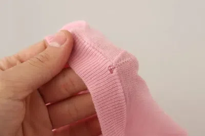 Pre-owned Dolce & Gabbana Pink V-neck Women Pullover Cashmere Women's Sweater ()