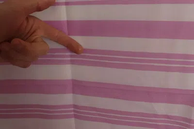 Pre-owned Dolce & Gabbana Pink White Striped Cannes Wrap Shawl Women's Scarf ()