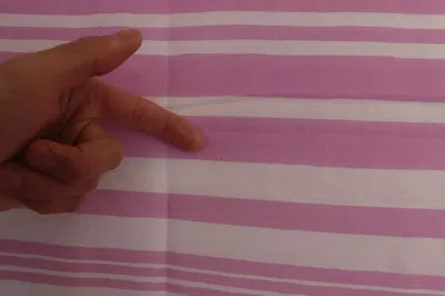 Pre-owned Dolce & Gabbana Pink White Striped Cannes Wrap Shawl Women's Scarf ()