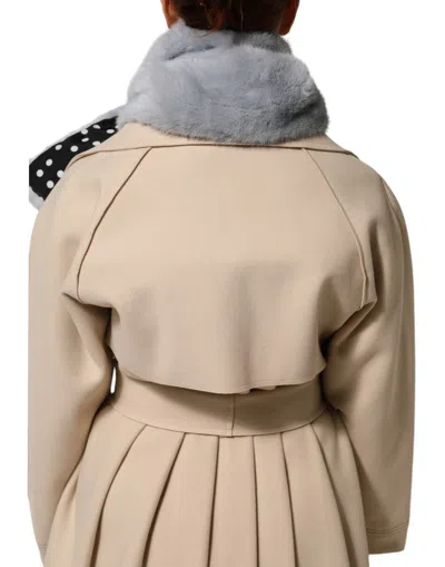 Dolce & Gabbana Powder Blue Mink Fur Neck Warmer Women's Scarf In Blue