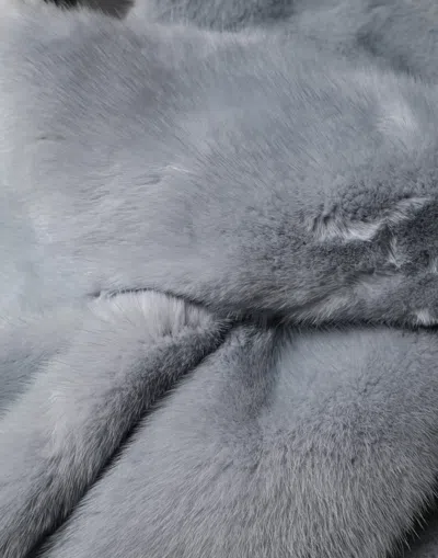 Dolce & Gabbana Powder Blue Mink Fur Neck Warmer Women's Scarf In Blue