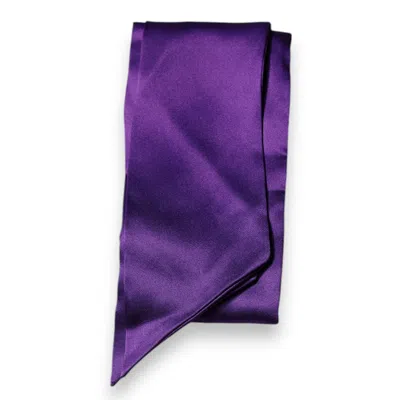 Dolce & Gabbana Purple Satin Silk Skinny Neck Foulard Women's Scarf In Purple