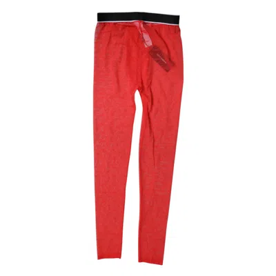 Dolce & Gabbana Red Logo Lace Lingerie Tight Pants Women's Underwear In Red