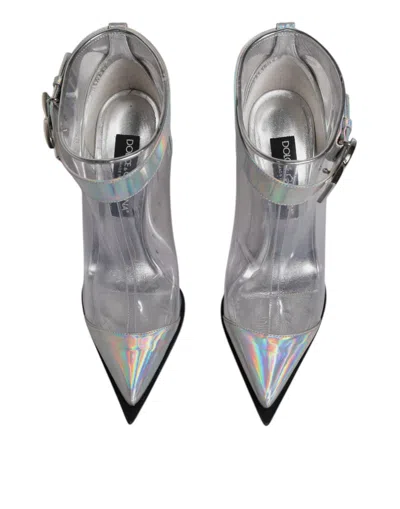 Pre-owned Dolce & Gabbana Silver Iridescent Pointed Short Boots Women's Shoes ()