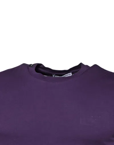 Pre-owned Dolce & Gabbana Violet Cotton Crew Neck Short Sleeve Men's T-shirt () In Purple