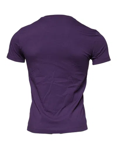 Pre-owned Dolce & Gabbana Violet Cotton Crew Neck Short Sleeve Men's T-shirt () In Purple
