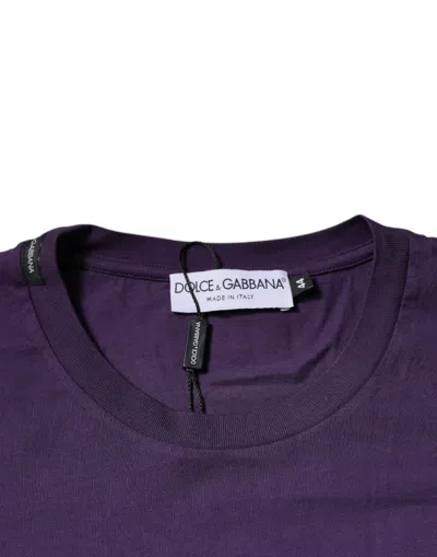 Pre-owned Dolce & Gabbana Violet Cotton Crew Neck Short Sleeve Men's T-shirt () In Purple