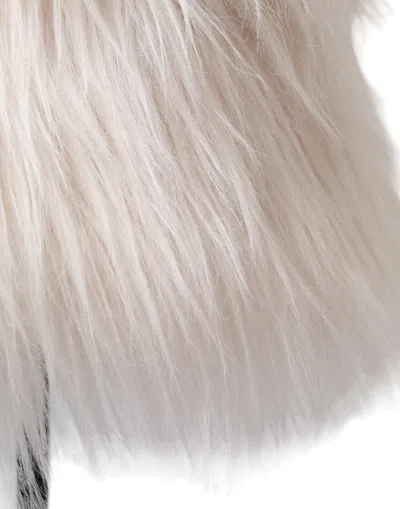 Dolce & Gabbana White Acrylic Fur Womens Bucket Hat In White