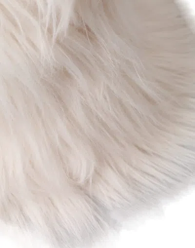 Dolce & Gabbana White Acrylic Fur Womens Bucket Hat In White