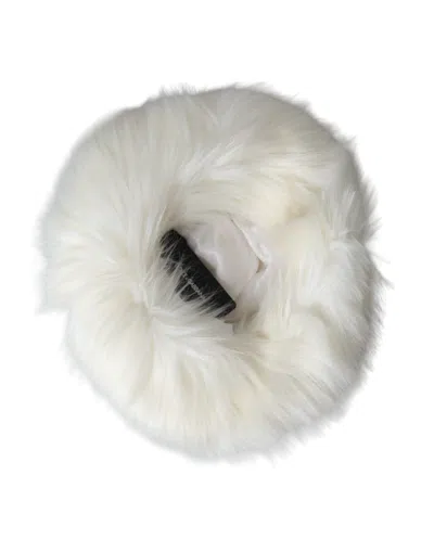 Dolce & Gabbana White Acrylic Fur Womens Bucket Hat In White