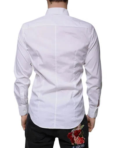 Pre-owned Dolce & Gabbana White Cotton Blend Formal Martini Men's Shirt ()