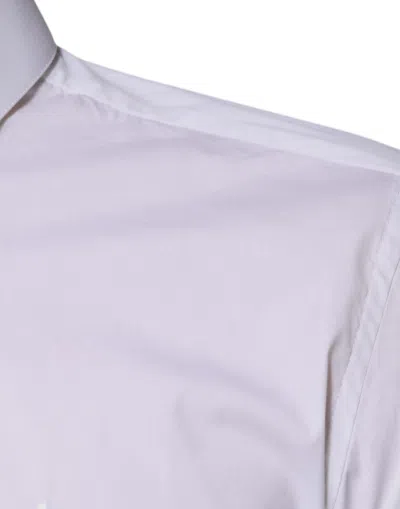 Pre-owned Dolce & Gabbana White Cotton Blend Formal Martini Men's Shirt ()