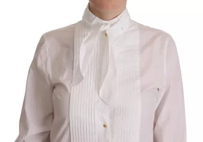 Pre-owned Dolce & Gabbana White Cotton Collared Long Sleeves Formal Shirt Women's Top ()