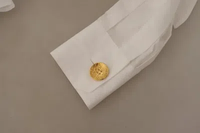 Pre-owned Dolce & Gabbana White Cotton Collared Long Sleeves Formal Shirt Women's Top ()