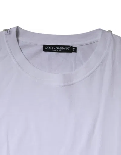 Pre-owned Dolce & Gabbana White Cotton Crew Neck Short Sleeves Men's T-shirt ()