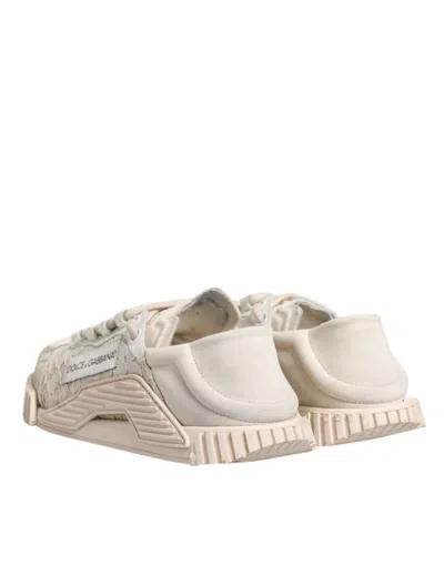 Pre-owned Dolce & Gabbana White Lace Ns1 Low Top Sneaker Sports Women's Shoes ()