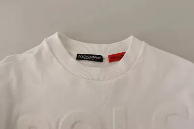 Pre-owned Dolce & Gabbana White Logo Embossed Cotton Sweatshirt Women's Sweater ()