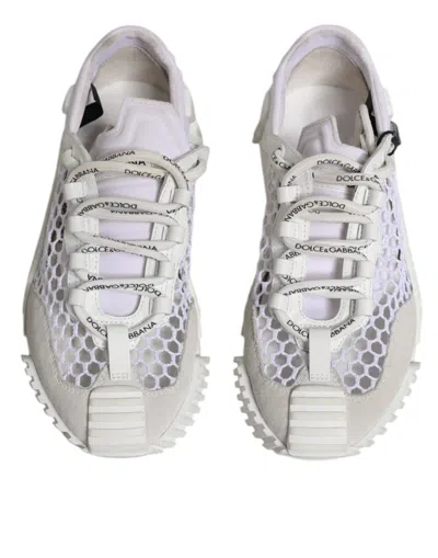 Pre-owned Dolce & Gabbana White Mesh Ns1 Low Top Sports Sneaker Women's Shoes ()