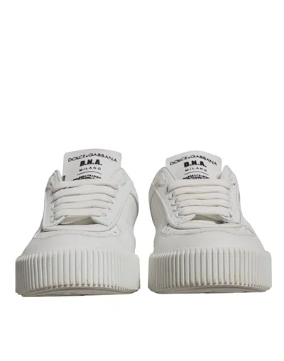 Pre-owned Dolce & Gabbana White Miami Leather Low Top Sneakers Women's Shoes ()