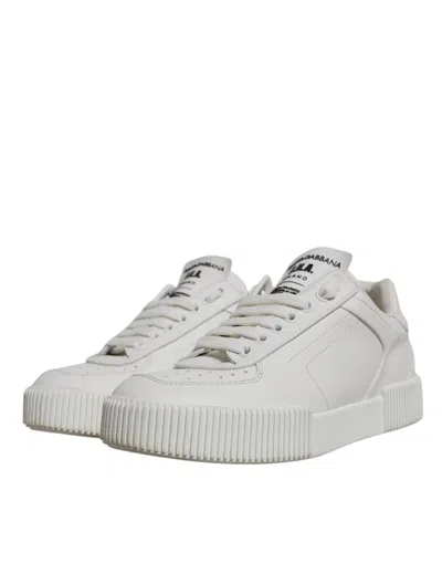 Pre-owned Dolce & Gabbana White Miami Leather Low Top Sneakers Women's Shoes ()