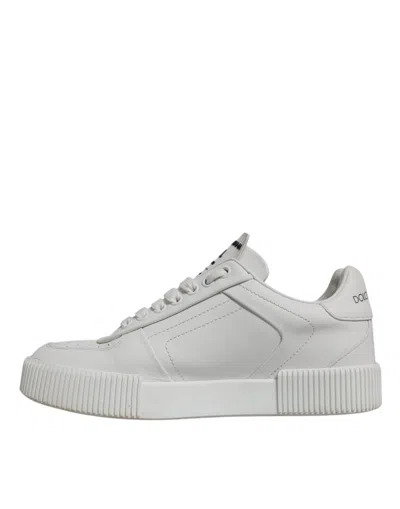 Pre-owned Dolce & Gabbana White Miami Leather Low Top Sneakers Women's Shoes ()