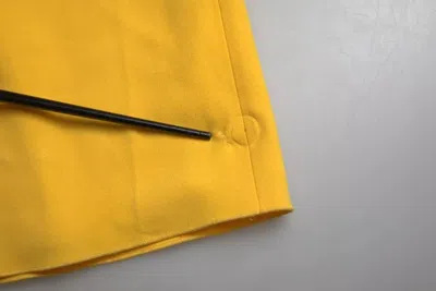 Pre-owned Dolce & Gabbana Yellow One Shoulder Side Slit Midi Women's Dress ()