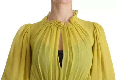 Pre-owned Dolce & Gabbana Yellow Shift A-line Silk Gown Women's Dress ()